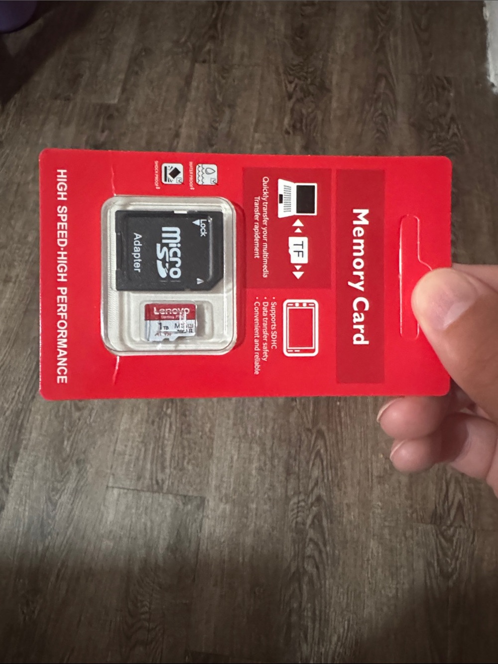 MicroSD Memory Card with Adapter - Red Packaging